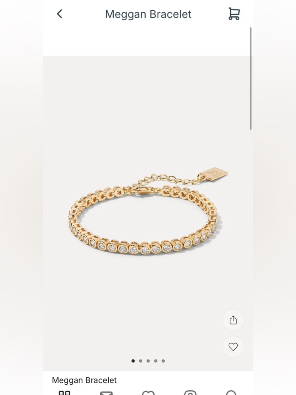 MF Meggan Gold Crystal Tennis Bracelet - Picture 4 of 5